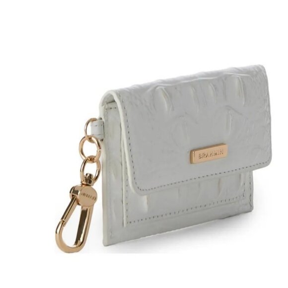 BRAHMIN Ricki croc embossed leather women's cardcase cardholder - Seasalt white - Picture 2 of 11